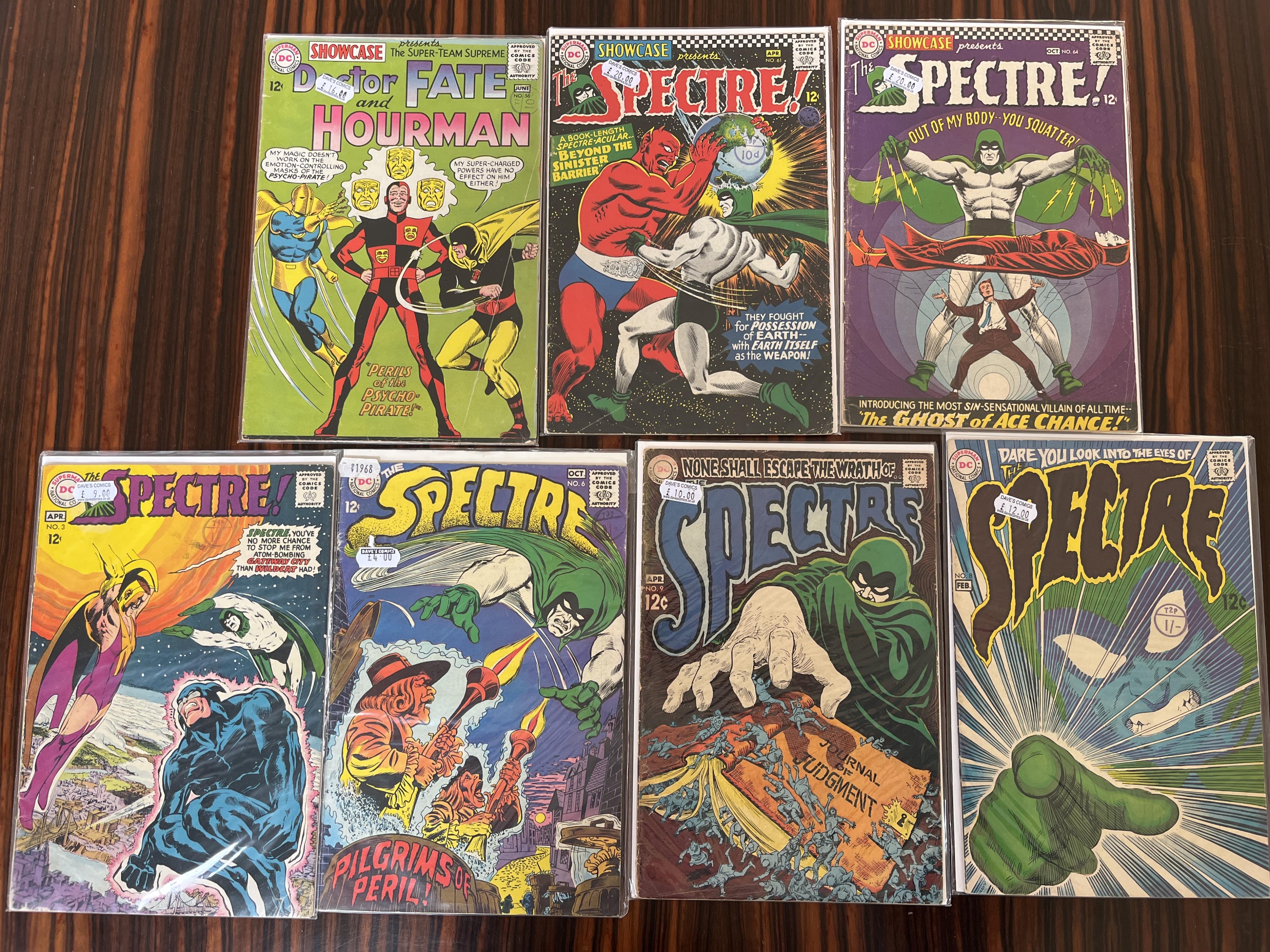 DC comics, Blackhawk, Vol. 1, 14 issues between #166–247, The Flash, Vol. 1, 14 issues between #133–207, Hawkman, Vol. 1, 13 issues between #2–25, The Spectre, Vol. 1, 4 issues between #3–9 and, Showcase presents Doctor